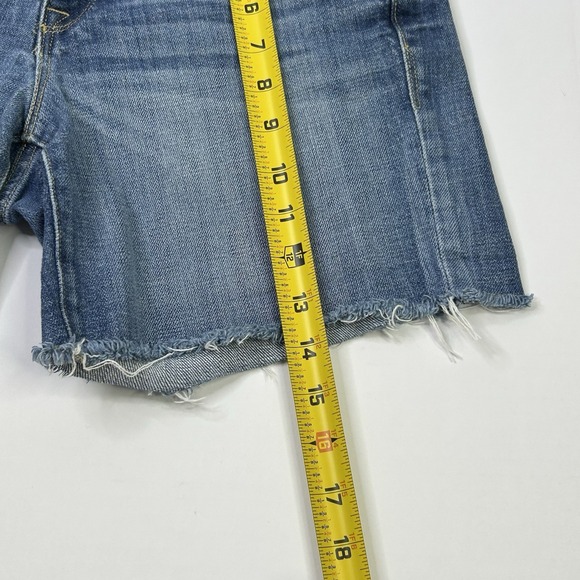 J. Crew Denim Shorts Women's 2 Medium Wash Blue Cut Off Raw Fringe Hem Stretch - Picture 6 of 9